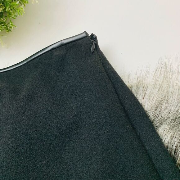 Clover Canyon Midi Skirt Faux Fur Trim Black - Picture 6 of 8